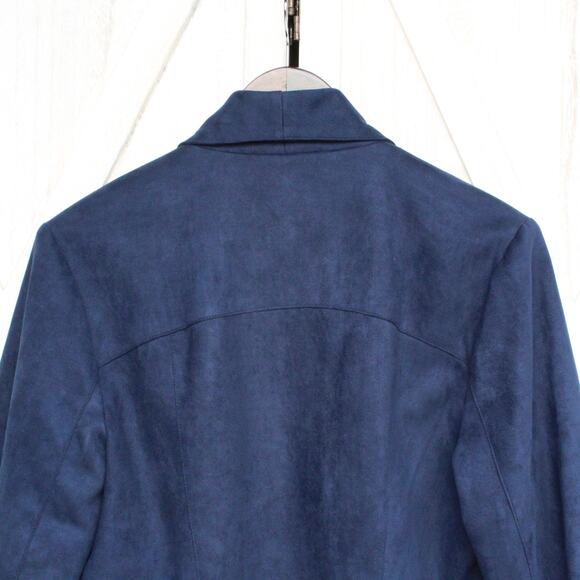 V Cristina Vegan Suede Draped Open Front Jacket L - Picture 5 of 7